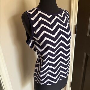 Ralph Lauren Navy & White Chevron Tank